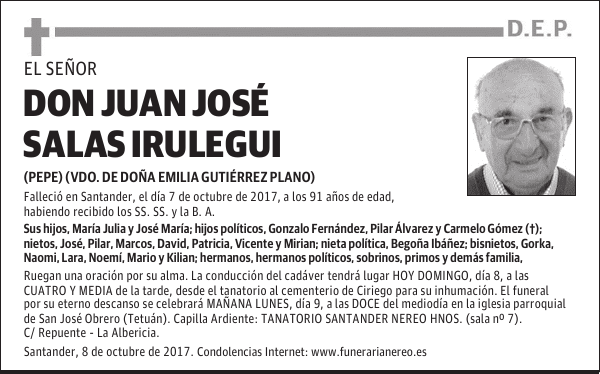DON JUAN JOSÉ SALAS IRULEGUI