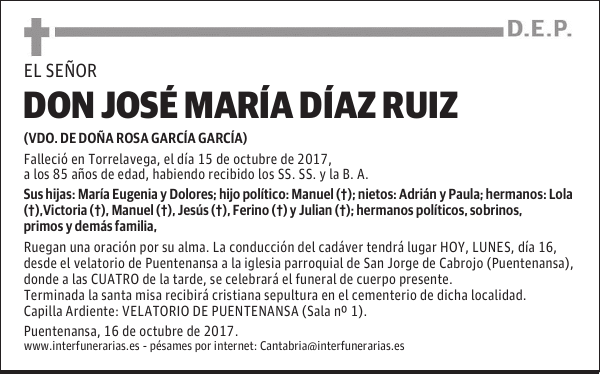 D. JOSÉ MARÍA DÍAZ RUIZ