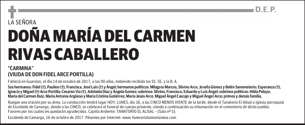 DOÑA MARIA DEL CARMEN RIVAS CABALLERO