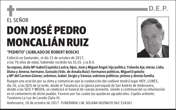 Dº JOSÉ PEDRO MONCALIÁN RUIZ