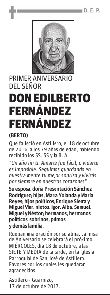 EDILBERTO FERNANDEZ FERNANDEZ