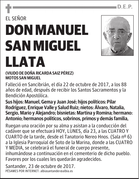 DON MANUEL SAN MIGUEL LLATA