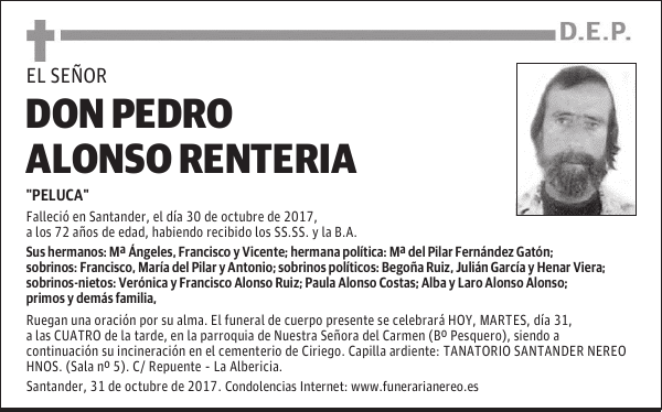 DON PEDRO ALONSO RENTERIA