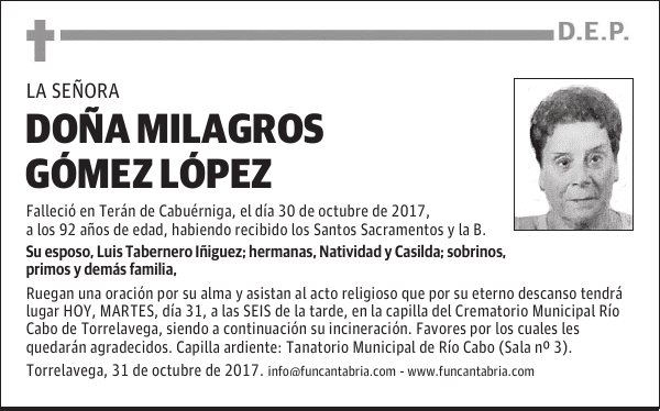 Doña Milagros Gómez López