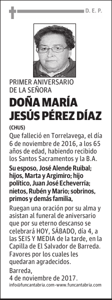 Doña Ma Jesús Pérez Díaz