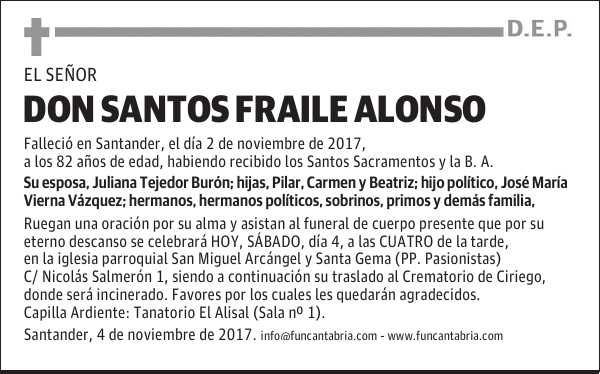 Don Santos Fraile Alonso