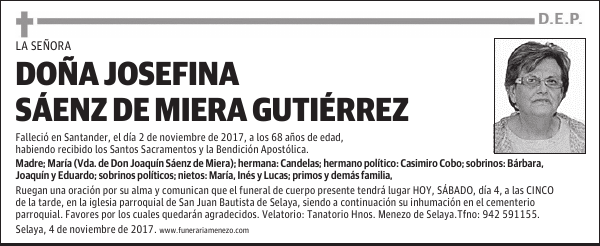Doña Josefina Sáenz de Miera Gutiérrez
