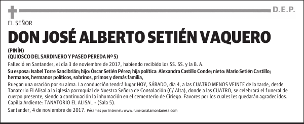 DON JOSÉ ALBERTO SETIÉN VAQUERO