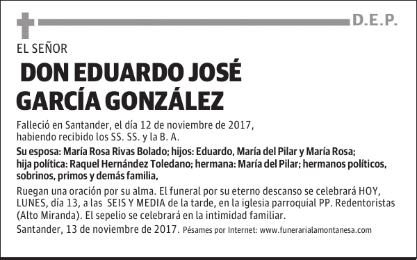 DON EDUARDO JOSÉ GARCÍA GONZÁLEZ