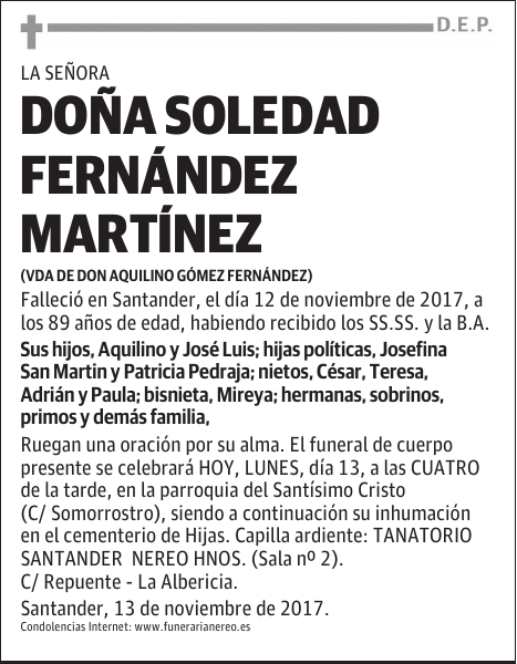DOÑA SOLEDAD FERNANDEZ MARTINEZ