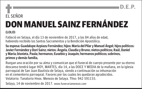 Don Manuel Sainz Fernández
