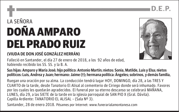 DOÑA AMPARO DEL PRADO RUIZ