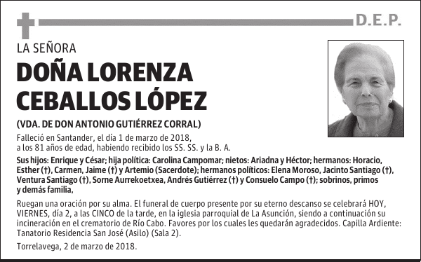 Doña Lorenza Ceballos López