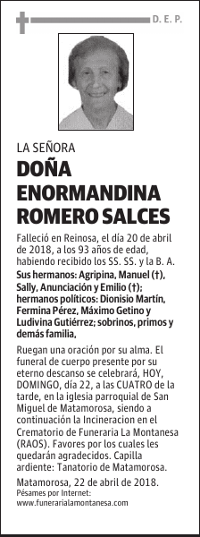 Doña Enormandina Romero Salces