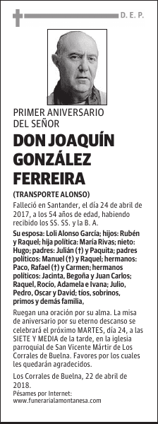 DON JOAQUÍN GONZÁLEZ FERREIRA
