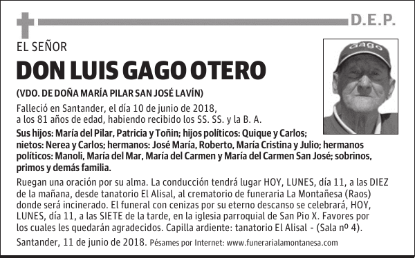 DON LUIS GAGO OTERO