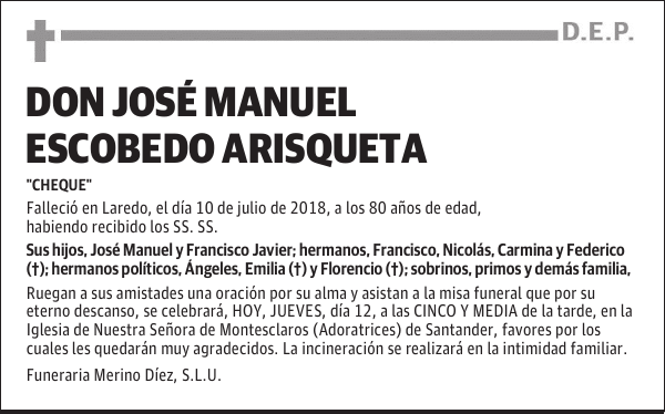 DON JOSÉ MANUEL ESCOBEDO ARISQUETA