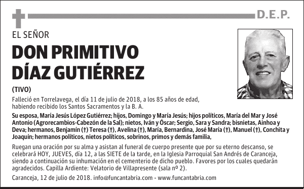 Don Primitivo Díaz Gutiérrez
