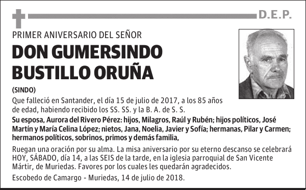 DON GUMERSINDO BUSTILLO ORUÑA