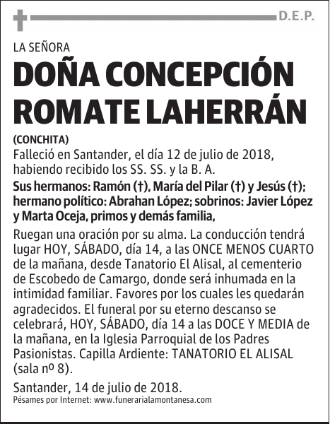 Doña Concepción Romate Laherrán