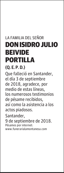DON ISIDRO JULIO BEIVIDE PORTILLA