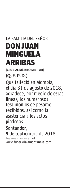 DON JUAN MINGUELA ARRIBAS