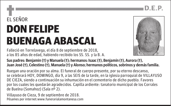 DON FELIPE BUENAGA ABASCAL