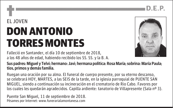 DON ANTONIO TORRES MONTES