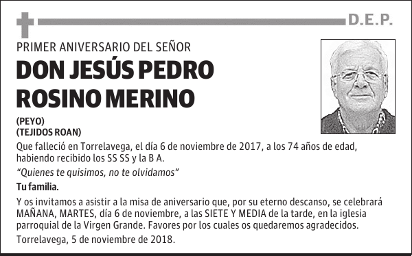 DON JESÚS PEDRO ROSINO MERINO
