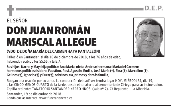 DON JUAN ROMÁN MARISCAL ALLEGUE