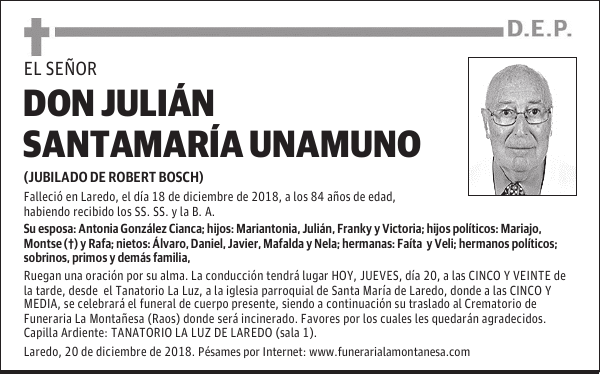 DON JULIÁN SANTAMARÍA UNAMUNO