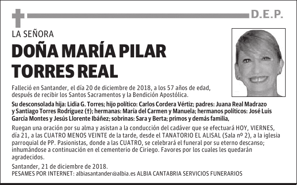 DOÑA MARIA PILAR TORRES REAL