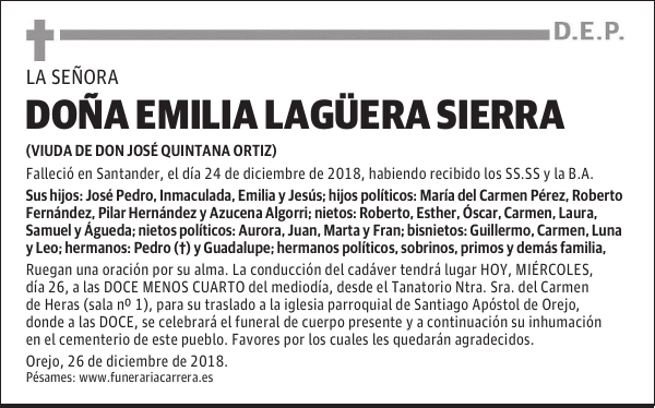 DOÑA EMILIA LAGÜERA SIERRA