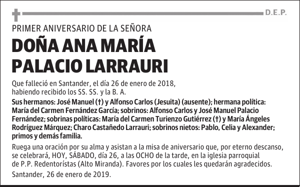 DOÑA ANA MARÍA PALACIO LARRAURI
