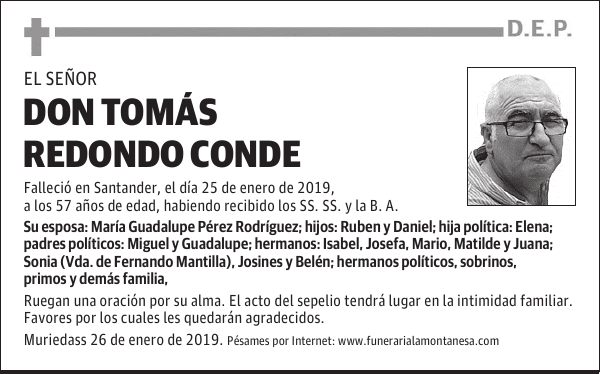 DON TOMÁS REDONDO CONDE