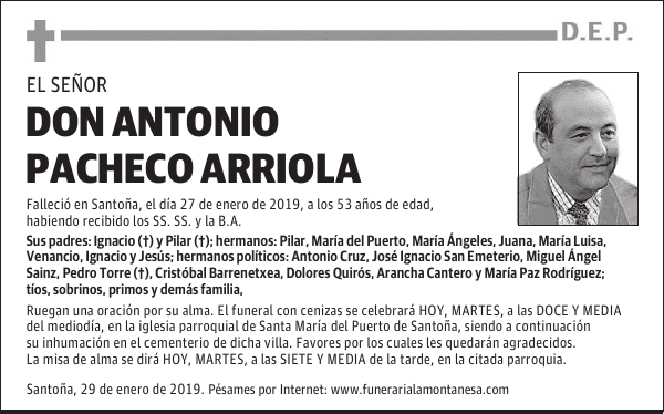 DON ANTONIO PACHECO ARRIOLA