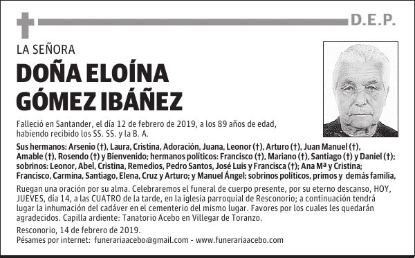 DOÑA ELOÍNA GÓMEZ IBÁÑEZ