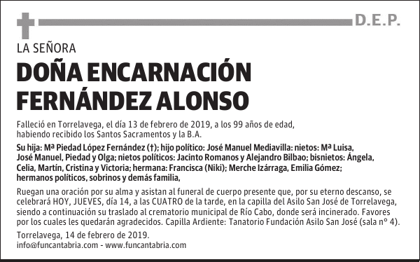 DOÑA ENCARNACIÓN FERNÁNDEZ ALONSO
