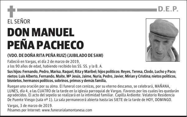DON MANUEL PEÑA PACHECO