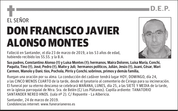 DON FRANCISCO JAVIER ALONSO MONTES