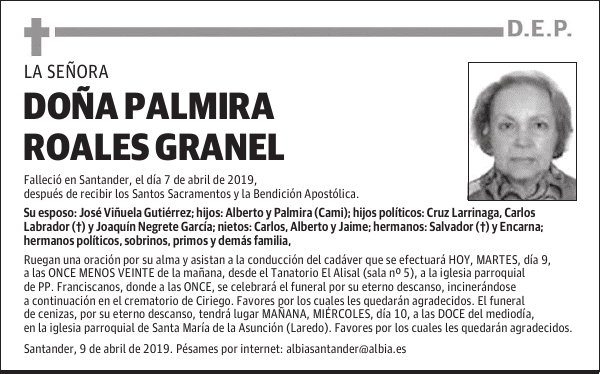 DOÑA PALMIRA ROALES GRANEL