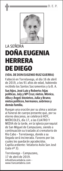 DOÑA EUGENIA HERRERA DE DIEGO
