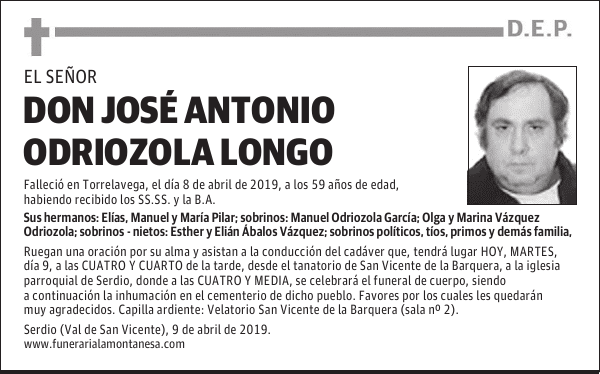 DON JOSÉ ANTONIO ODRIOZOLA LONGO