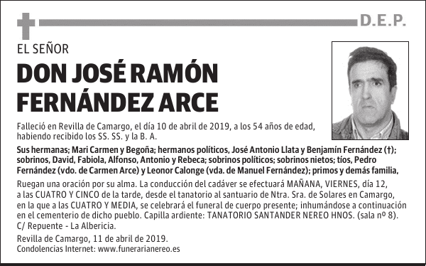 DON JOSÉ RAMÓN FERNÁNDEZ ARCE