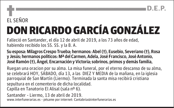 DON RICARDO GARCÍA GONZÁLEZ