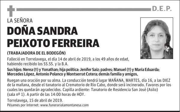 DOÑA SANDRA PEIXOTO FERREIRA