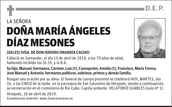 DOÑA MARÍA ÁNGELES DÍAZ MESONES