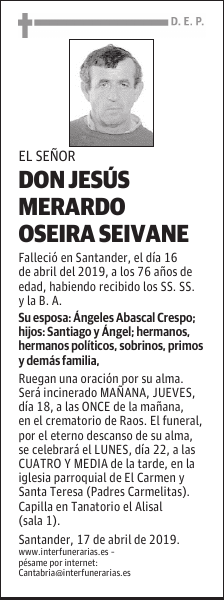 DON JESÚS MERARDO OSEIRA SEIVANE