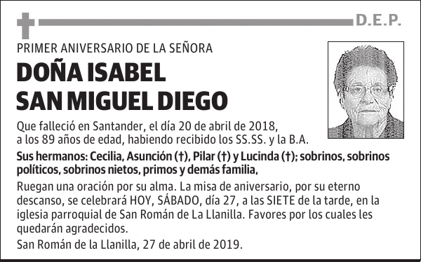 DOÑA ISABEL SAN MIGUEL DIEGO