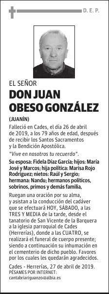 DON JUAN OBESO GONZÁLEZ